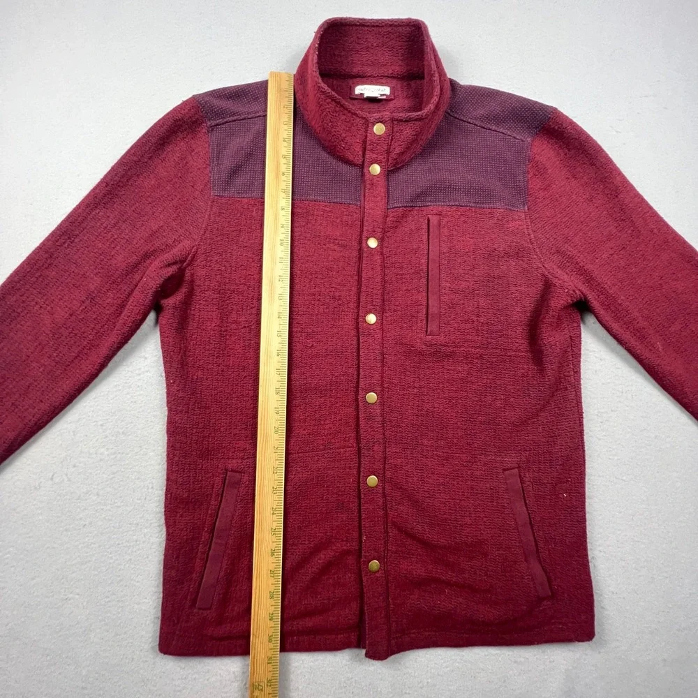 Carbon2Cobalt Shirt Jacket Mens XL Burgundy Snap Front Knit Waffle Yoke Outdoor